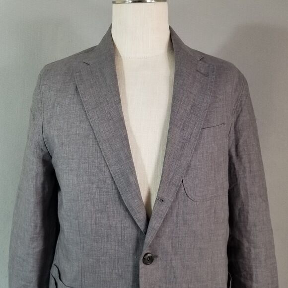 The Territory Ahead Sport Coat Jacket Mens small gray Linen Unstructured preppy - Picture 2 of 15